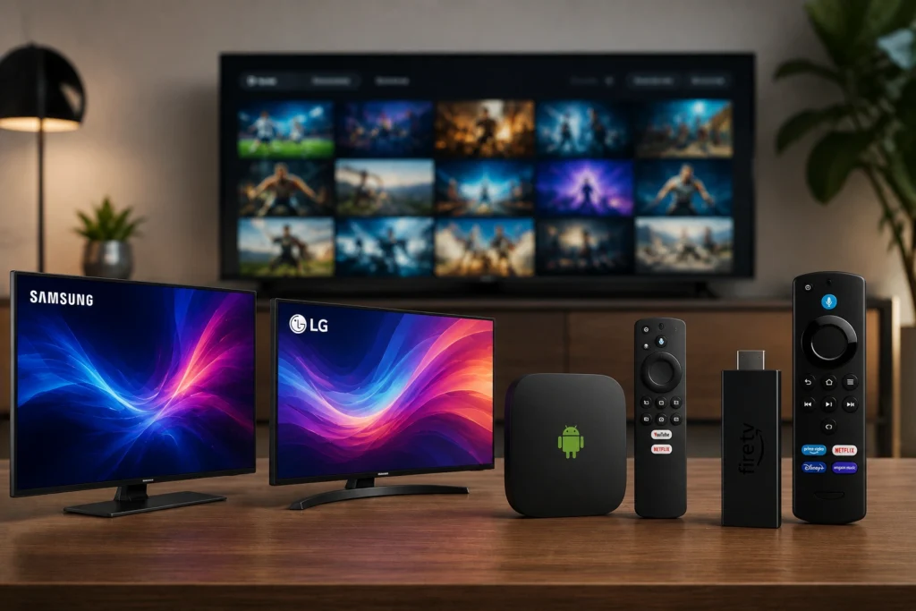 Compatibilité IPTV France TV avec Smart TV Samsung, LG, Android TV et Fire TV